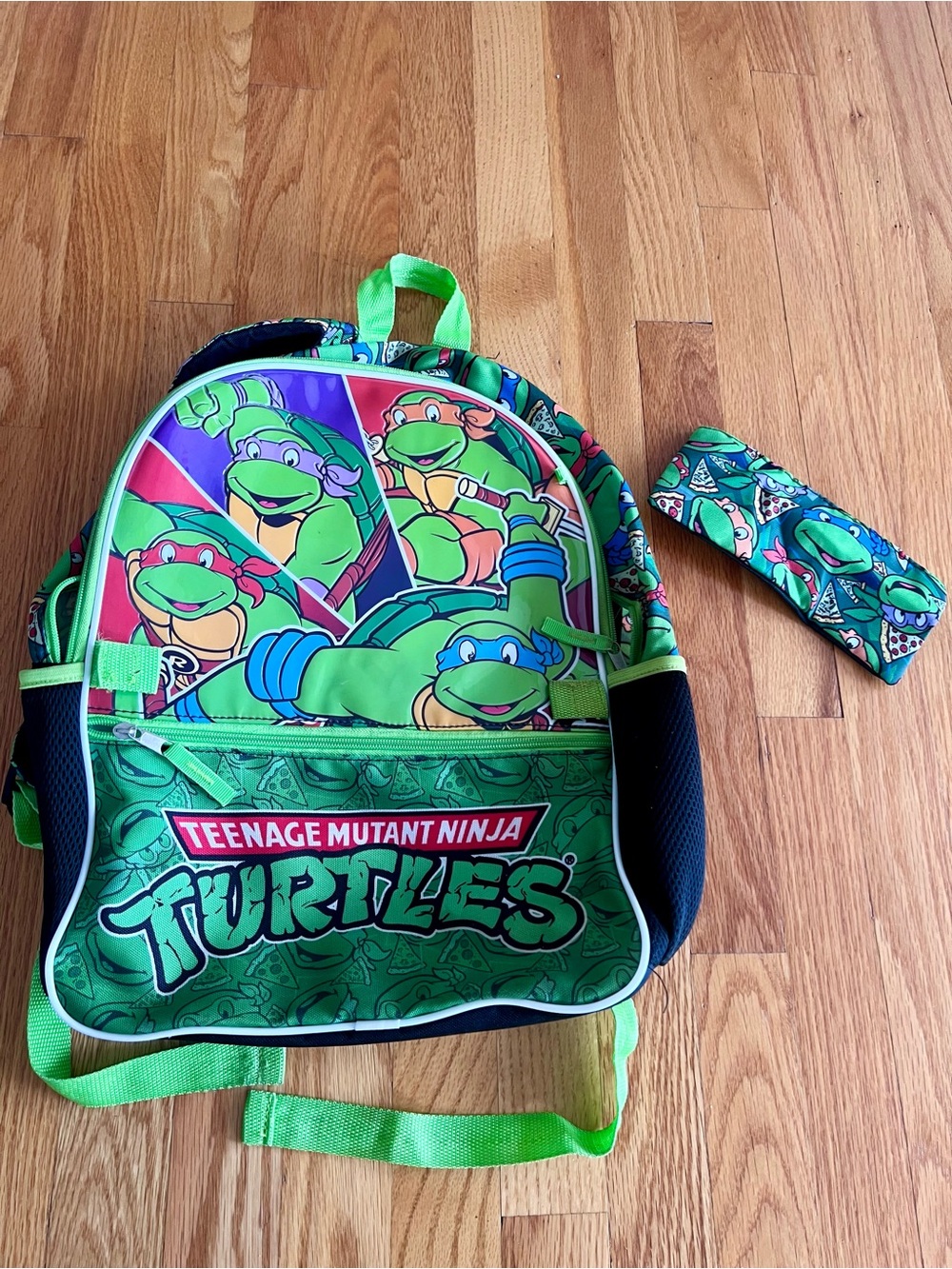 Kids Green Backpack with Pencil Case